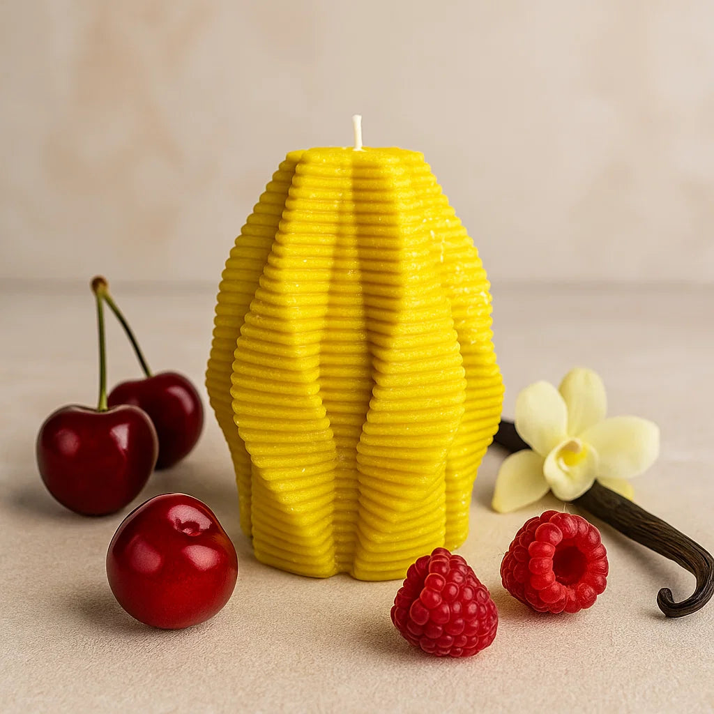 Blossom Candle, Yellow Cherry, Brandy Cherry