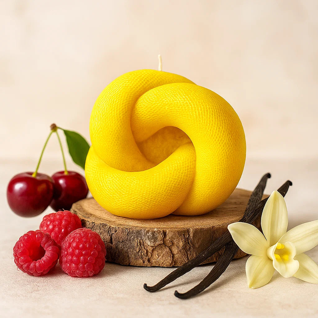 Knot Candle, Yellow Cherry, Brandy Cherry