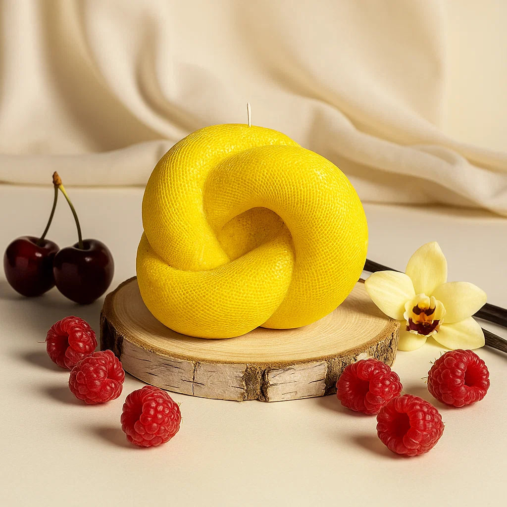 Knot Candle, Yellow Cherry, Brandy Cherry