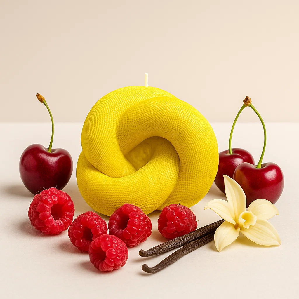 Knot Candle, Yellow Cherry, Brandy Cherry