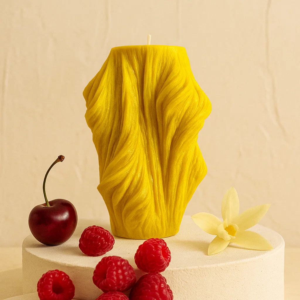 Veil Candle, Yellow Cherry, Brandy Cherry (Large)