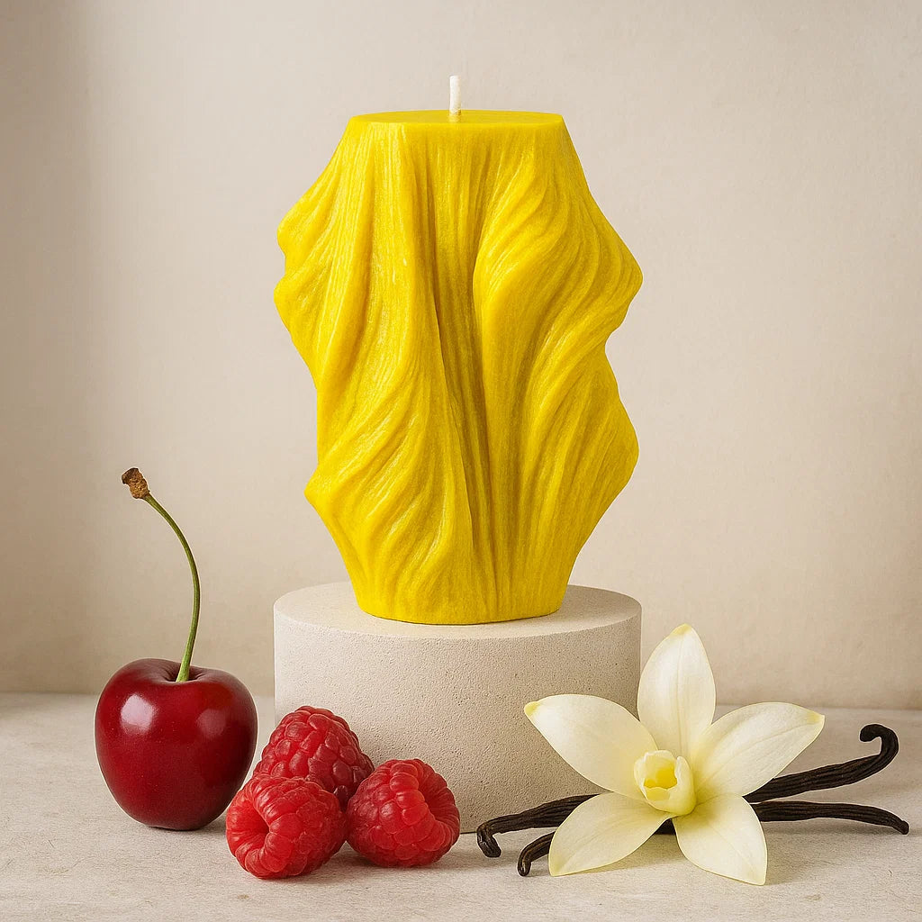 Veil Candle, Yellow Cherry, Brandy Cherry (Large)