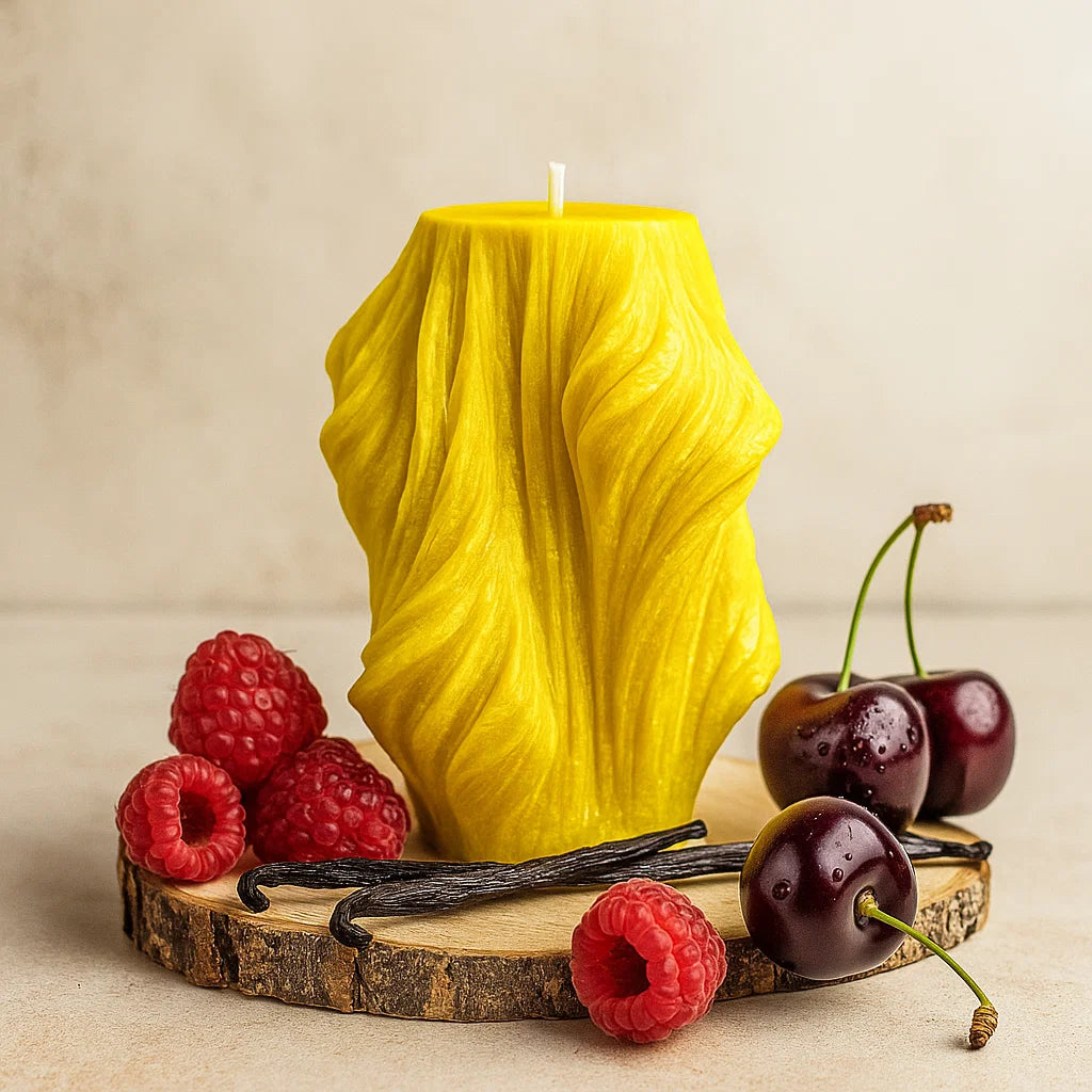 Veil Candle, Yellow Cherry, Brandy Cherry (Small)