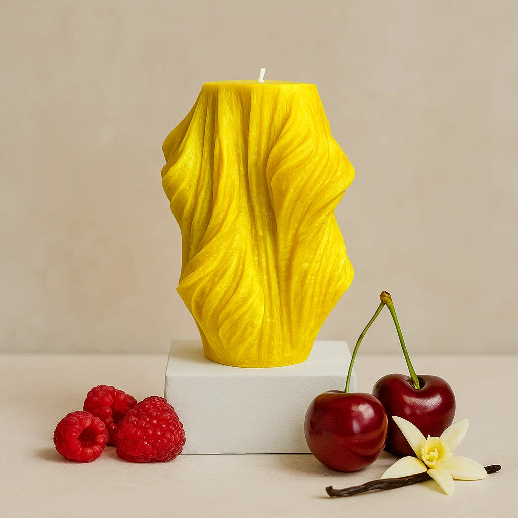 Veil Candle, Yellow Cherry, Brandy Cherry (Small)