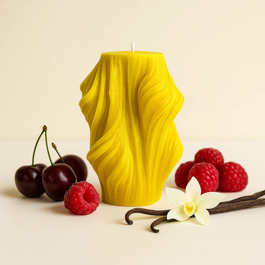 Veil Candle, Yellow Cherry, Brandy Cherry (Small)
