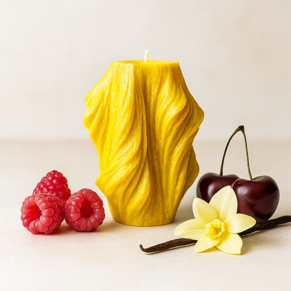 Veil Candle, Yellow Cherry, Brandy Cherry (Small)