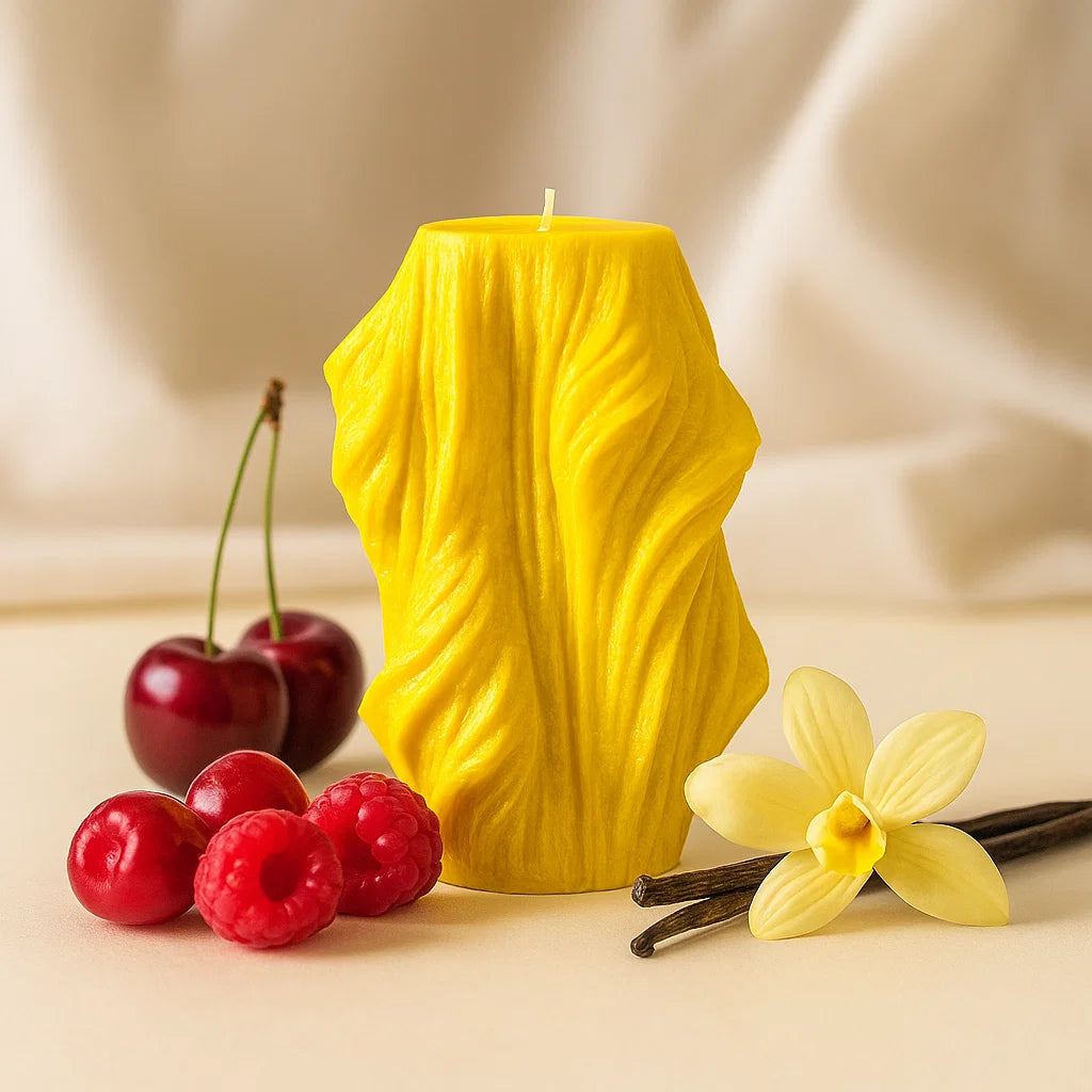 Veil Candle, Yellow Cherry, Brandy Cherry (Large)
