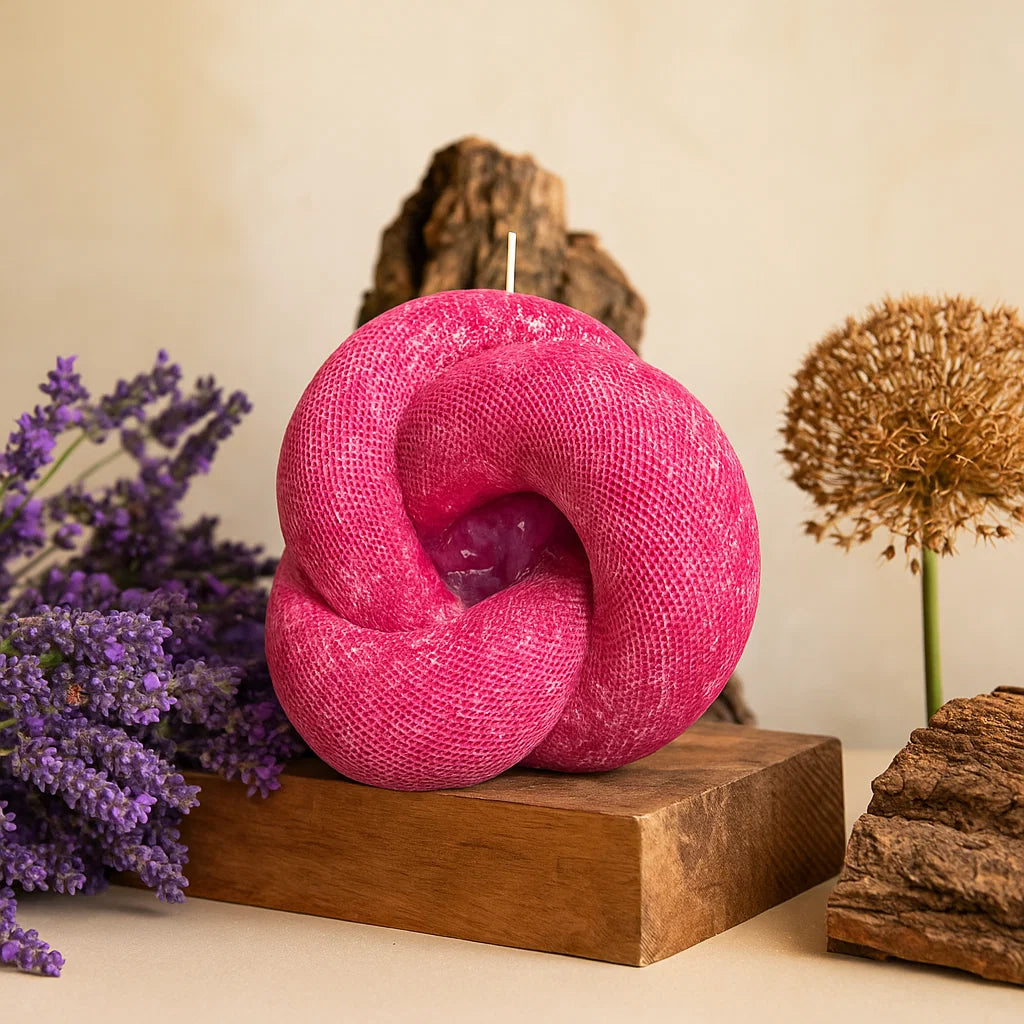 Knot Candle, Merlot Glow, Lavender