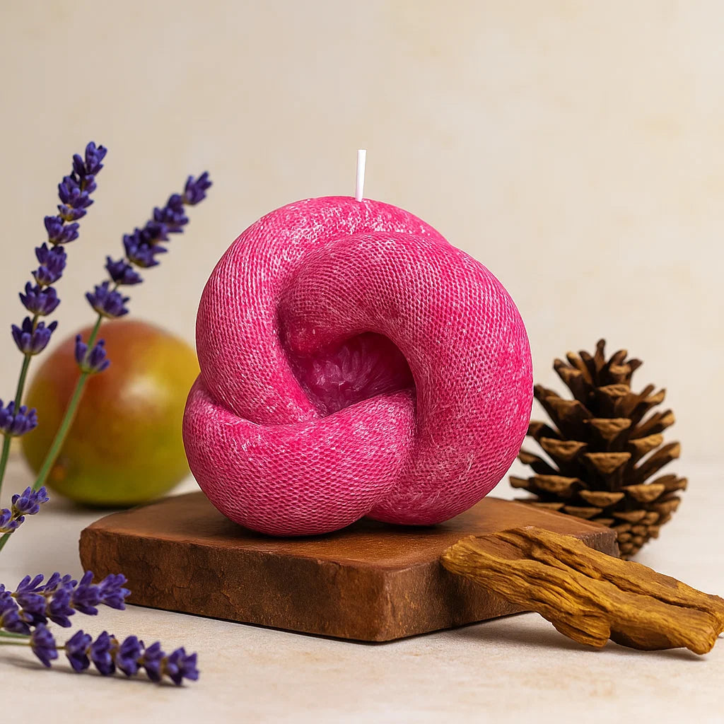 Knot Candle, Merlot Glow, Lavender