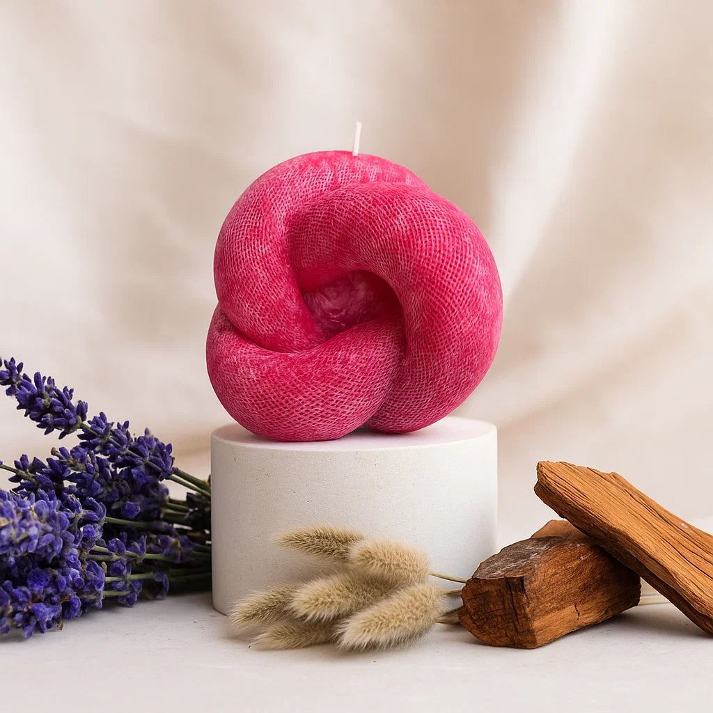 Knot Candle, Merlot Glow, Lavender