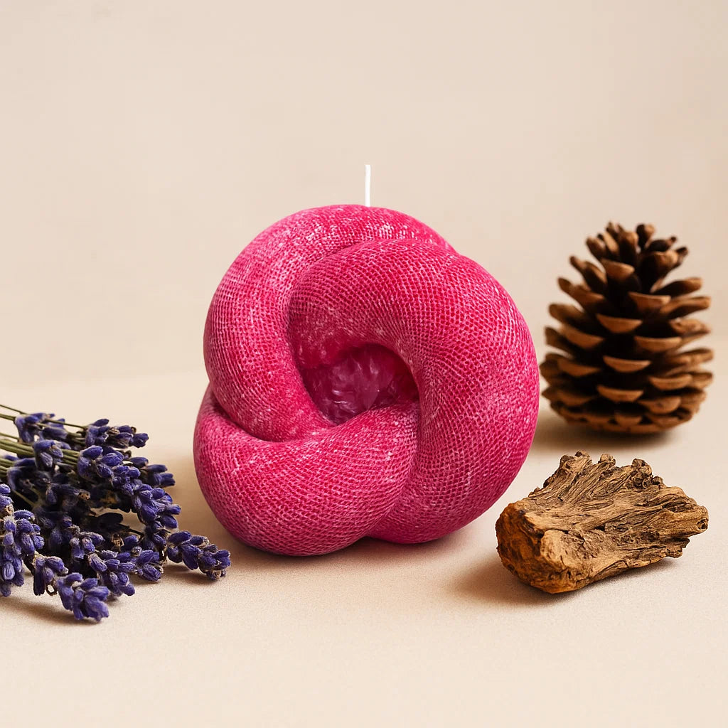 Knot Candle, Merlot Glow, Lavender