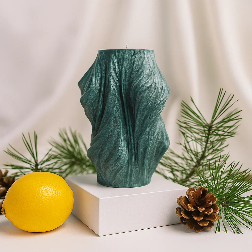 Veil Candle, Emerald Forest, Leaves (Large)