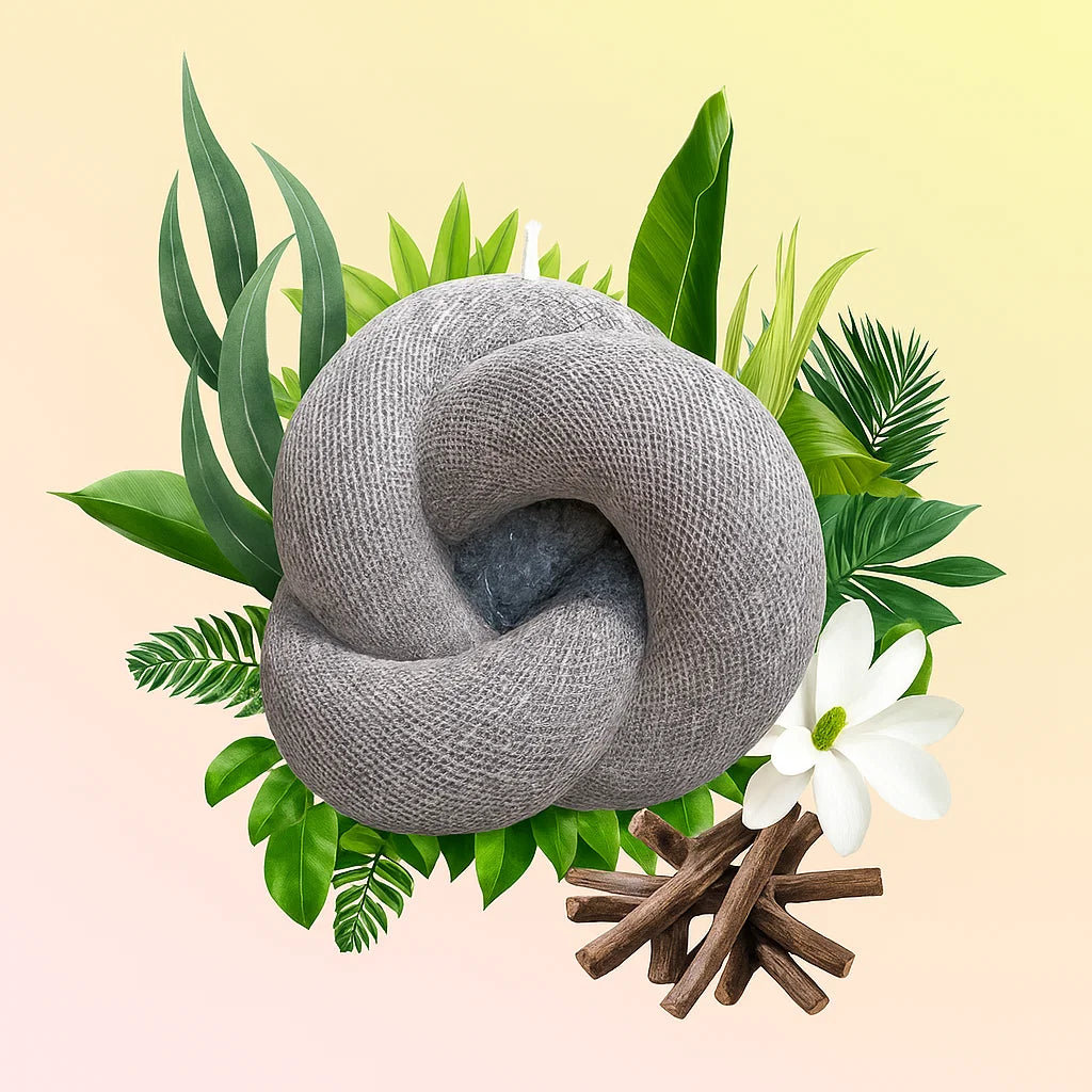 Knot Candle, Wet Stone, Eucalyptus