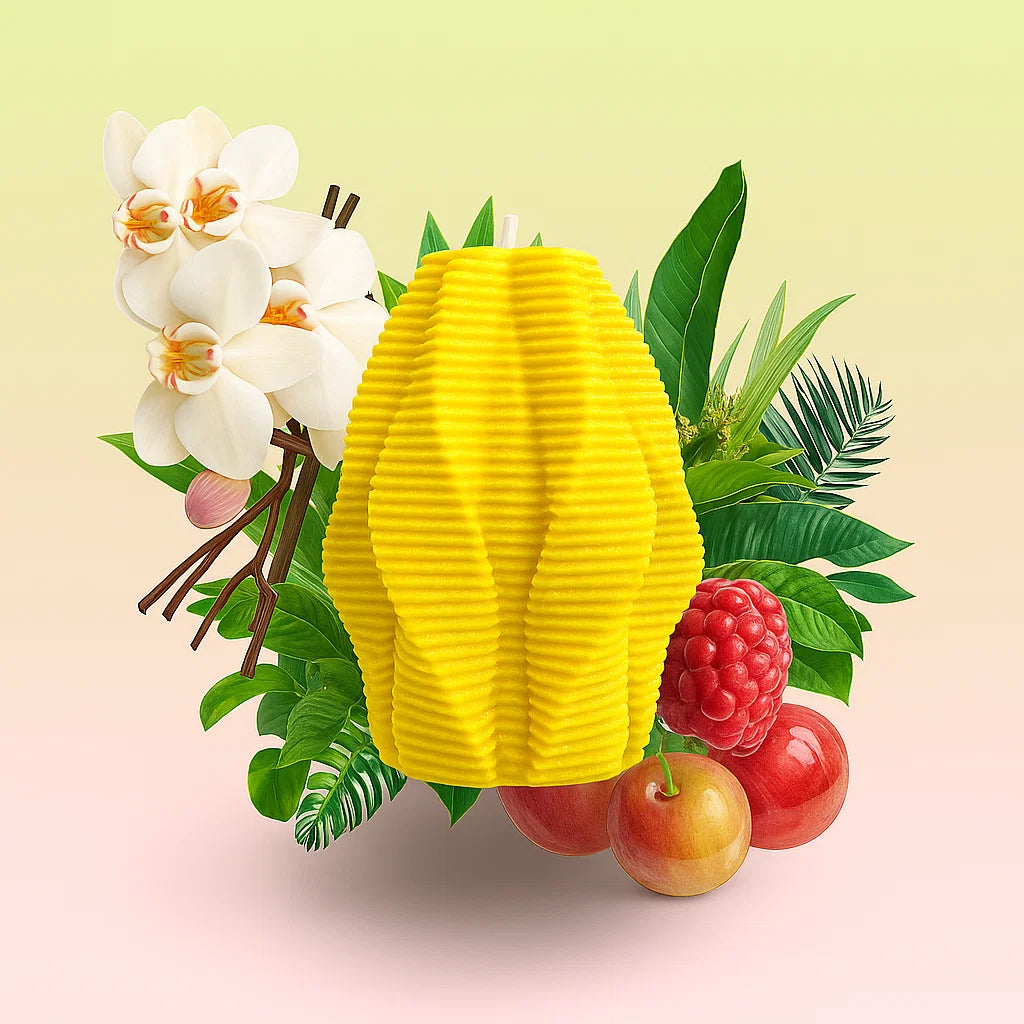 Blossom Candle, Yellow Cherry, Brandy Cherry