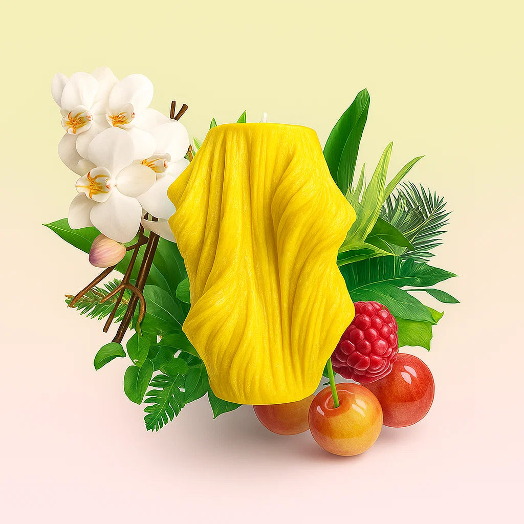 Veil Candle, Yellow Cherry, Brandy Cherry (Small)