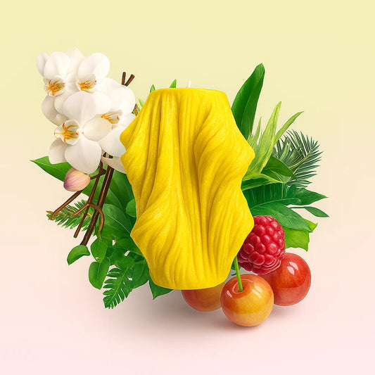 Veil Candle, Yellow Cherry, Brandy Cherry (Small)