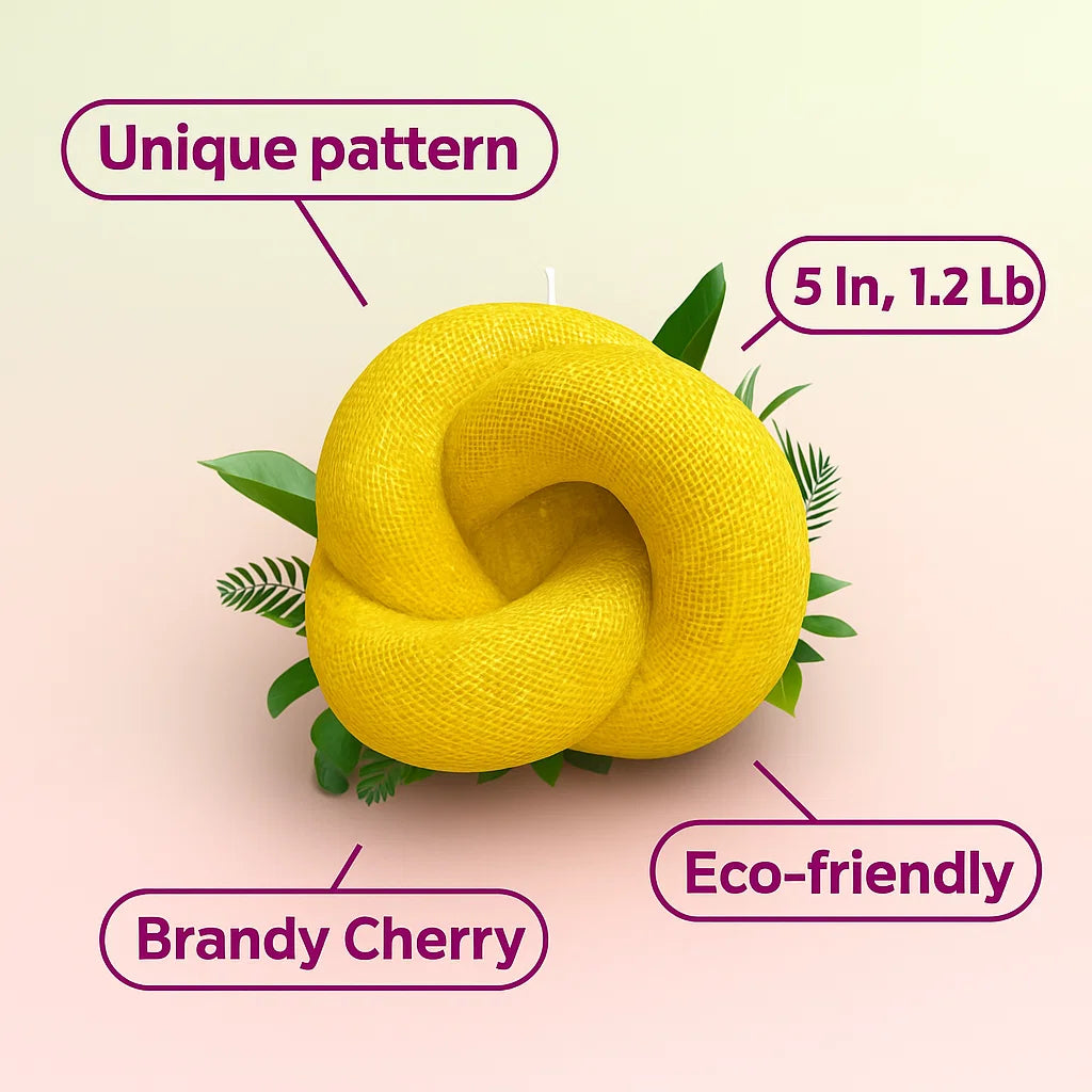 Knot Candle, Yellow Cherry, Brandy Cherry