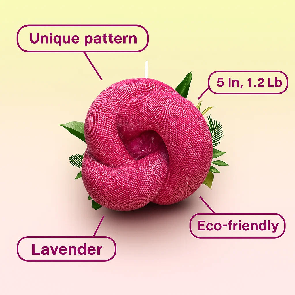 Knot Candle, Merlot Glow, Lavender