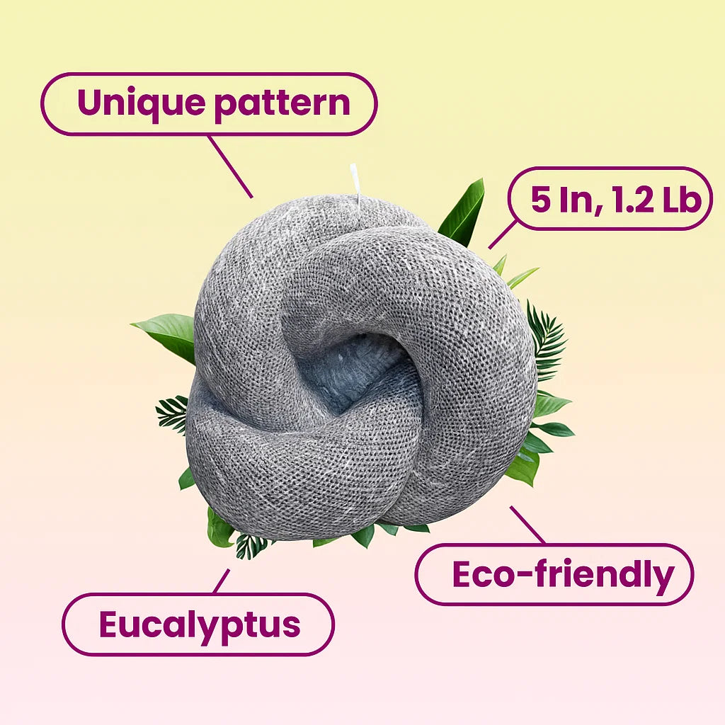 Knot Candle, Wet Stone, Eucalyptus