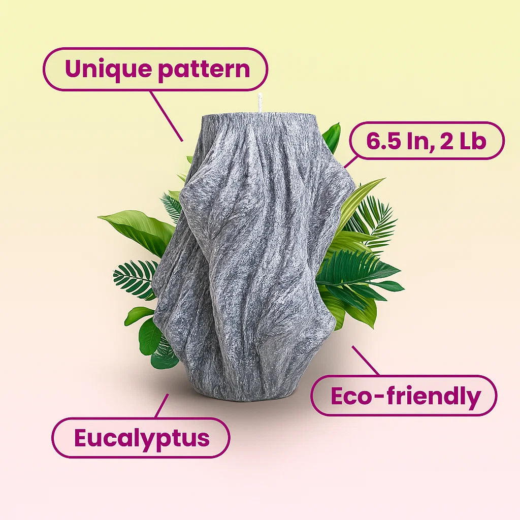Veil Candle, Wet Stone, Eucalyptus (Large)