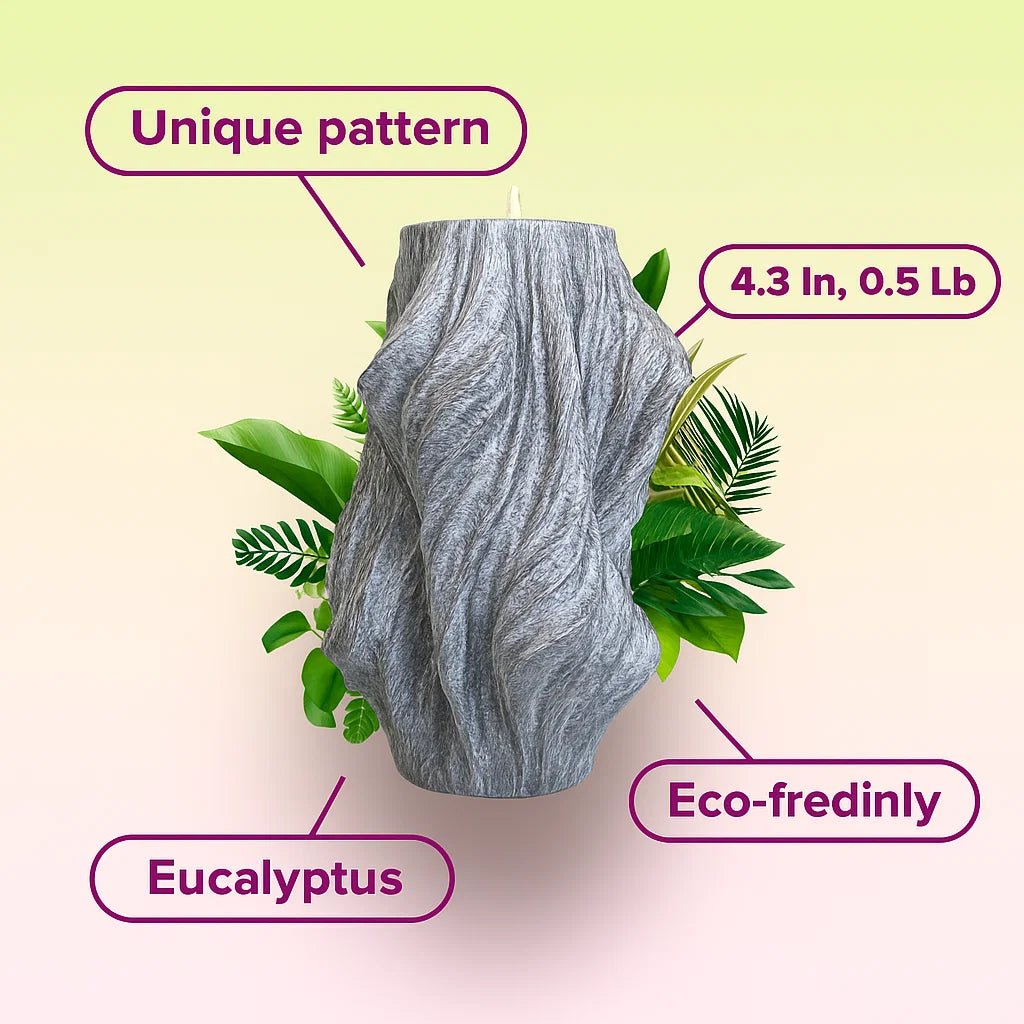 Veil Candle, Wet Stone, Eucalyptus (Small)