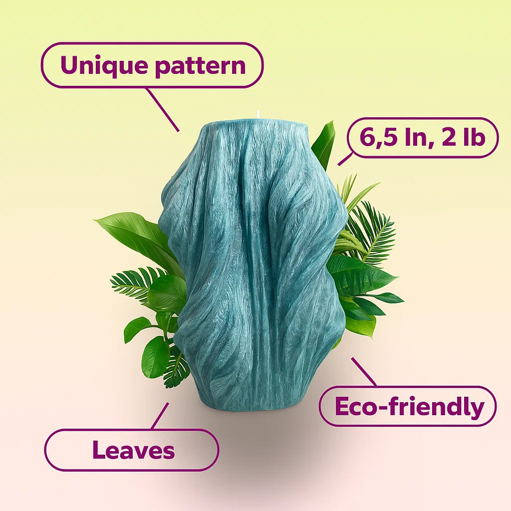 Veil Candle, Emerald Forest, Leaves (Large)