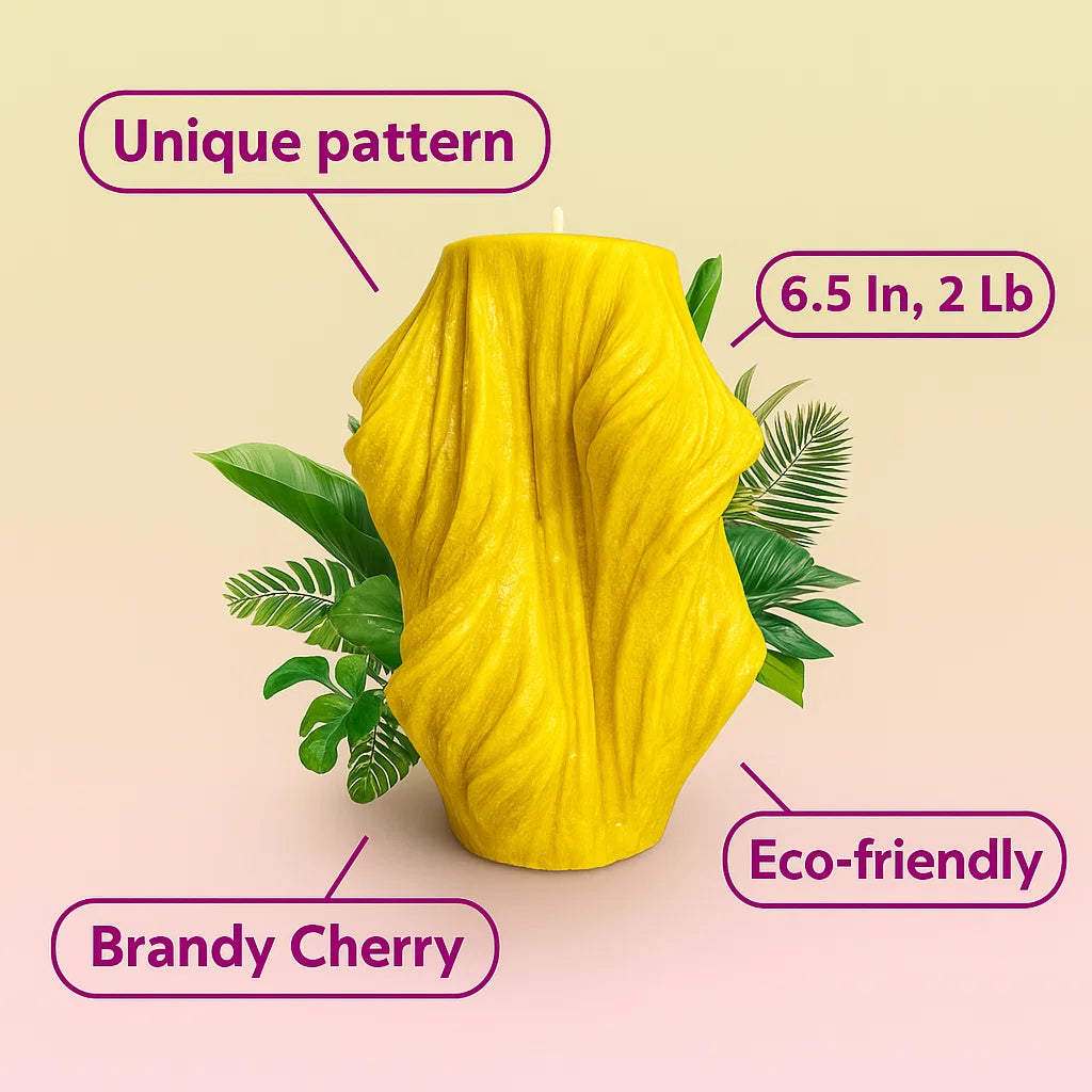 Veil Candle, Yellow Cherry, Brandy Cherry (Large)