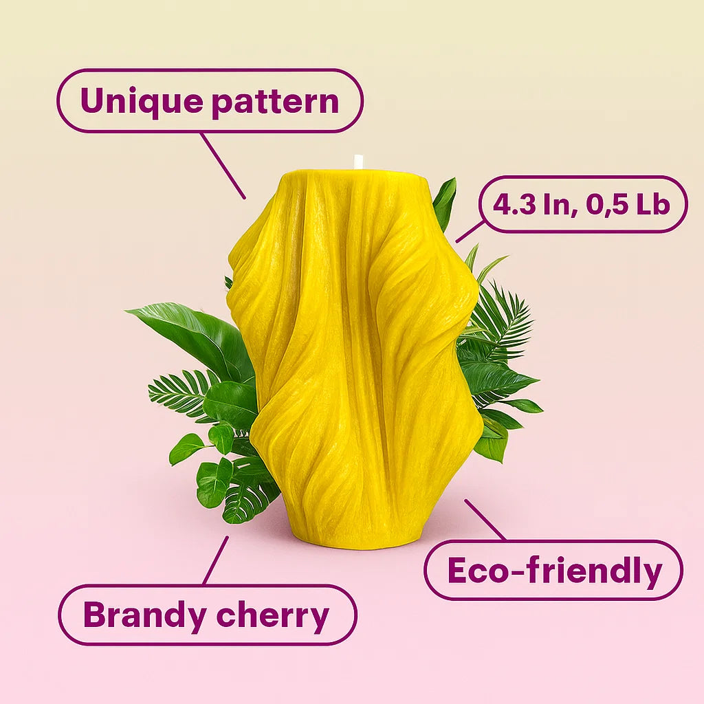 Veil Candle, Yellow Cherry, Brandy Cherry (Small)