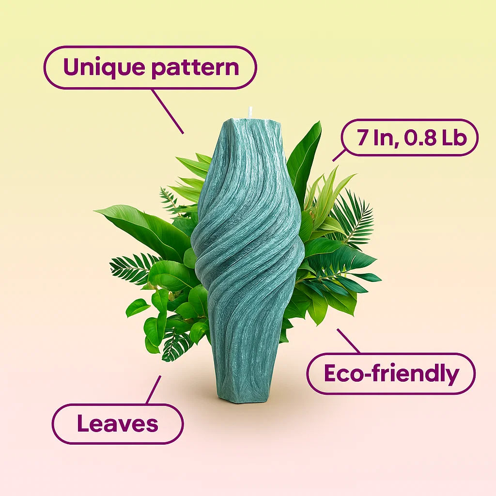 Vortex Candle, Emerald Forest, Leaves (Large)