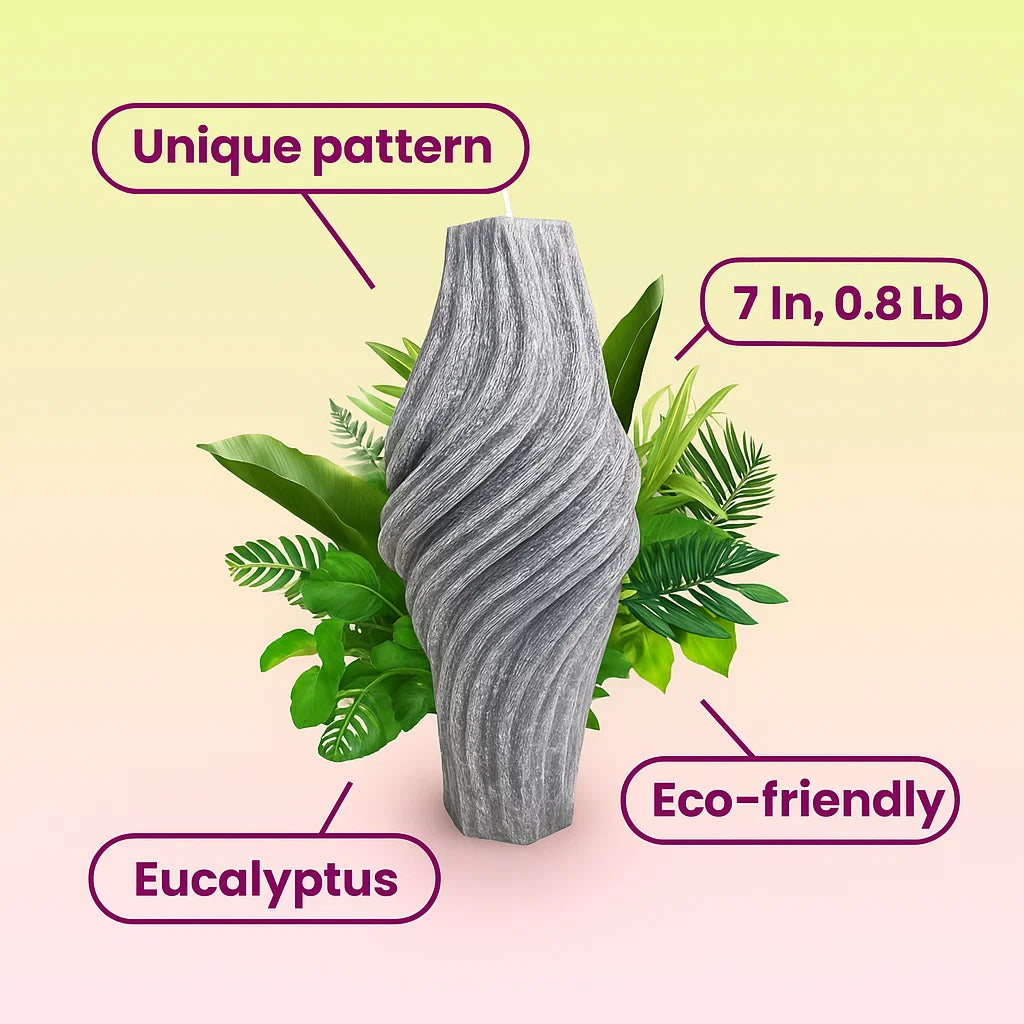 Vortex Candle, Wet Stone, Eucalyptus (Large)