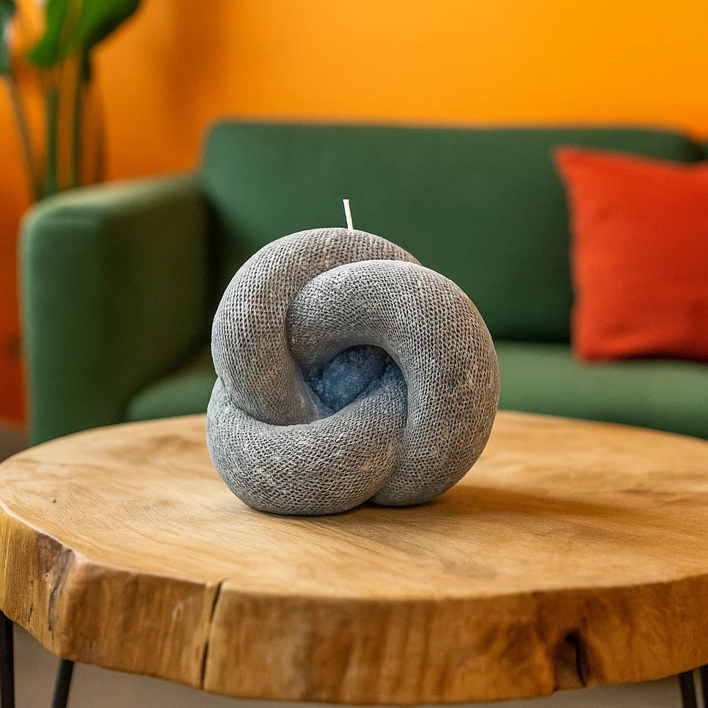 Knot Candle, Wet Stone, Eucalyptus