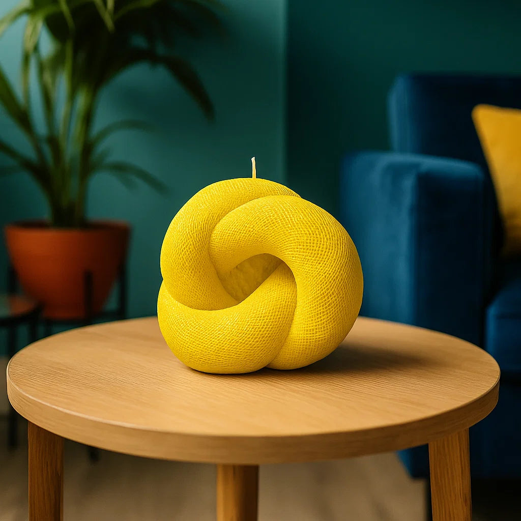 Knot Candle, Yellow Cherry, Brandy Cherry