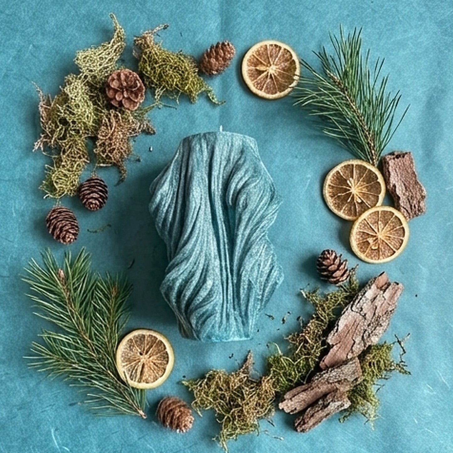 Veil Candle, Emerald Forest, Leaves (Large)