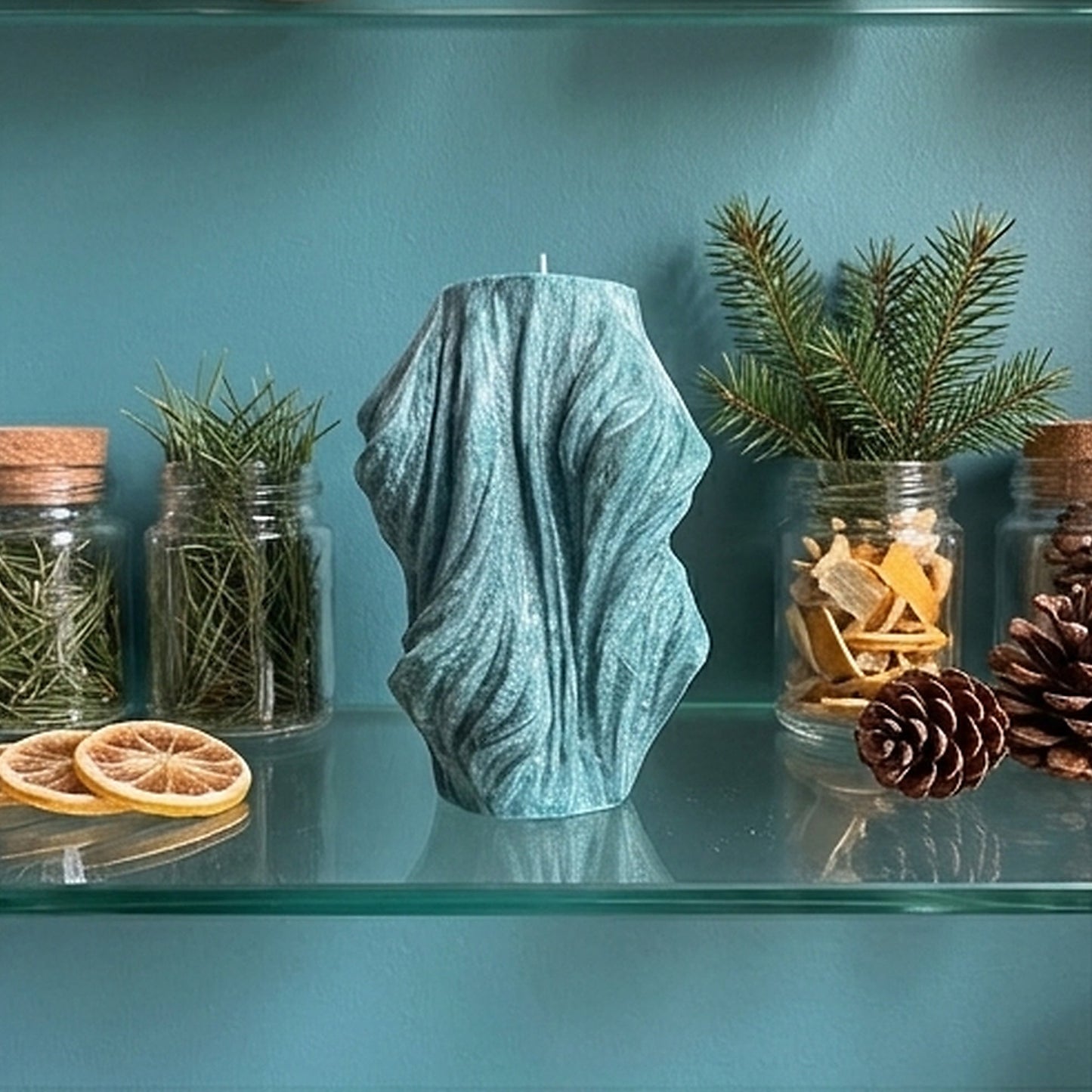 Veil Candle, Emerald Forest, Leaves (Large)