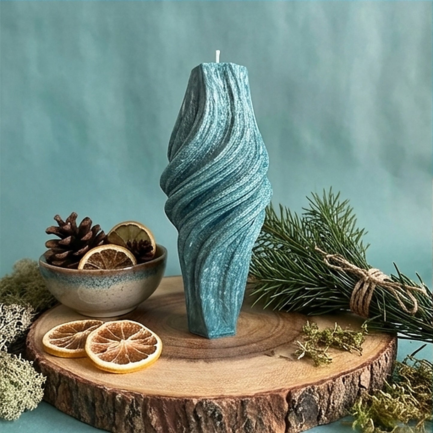 Vortex Candle, Emerald Forest, Leaves (Small)