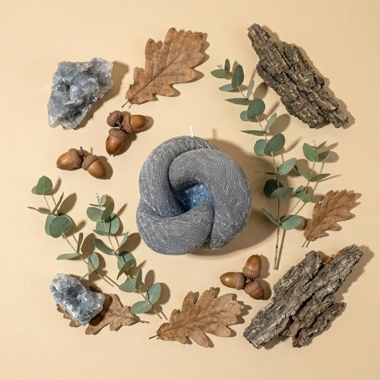Knot Sculptural Candle • Wet Stone & Eucalyptus