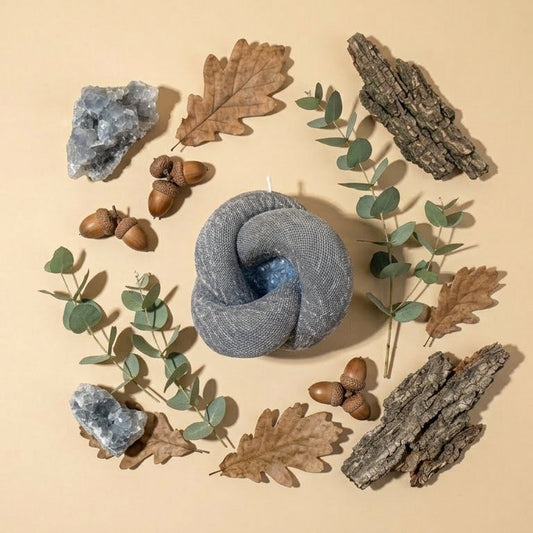 Knot Sculptural Candle • Wet Stone & Eucalyptus