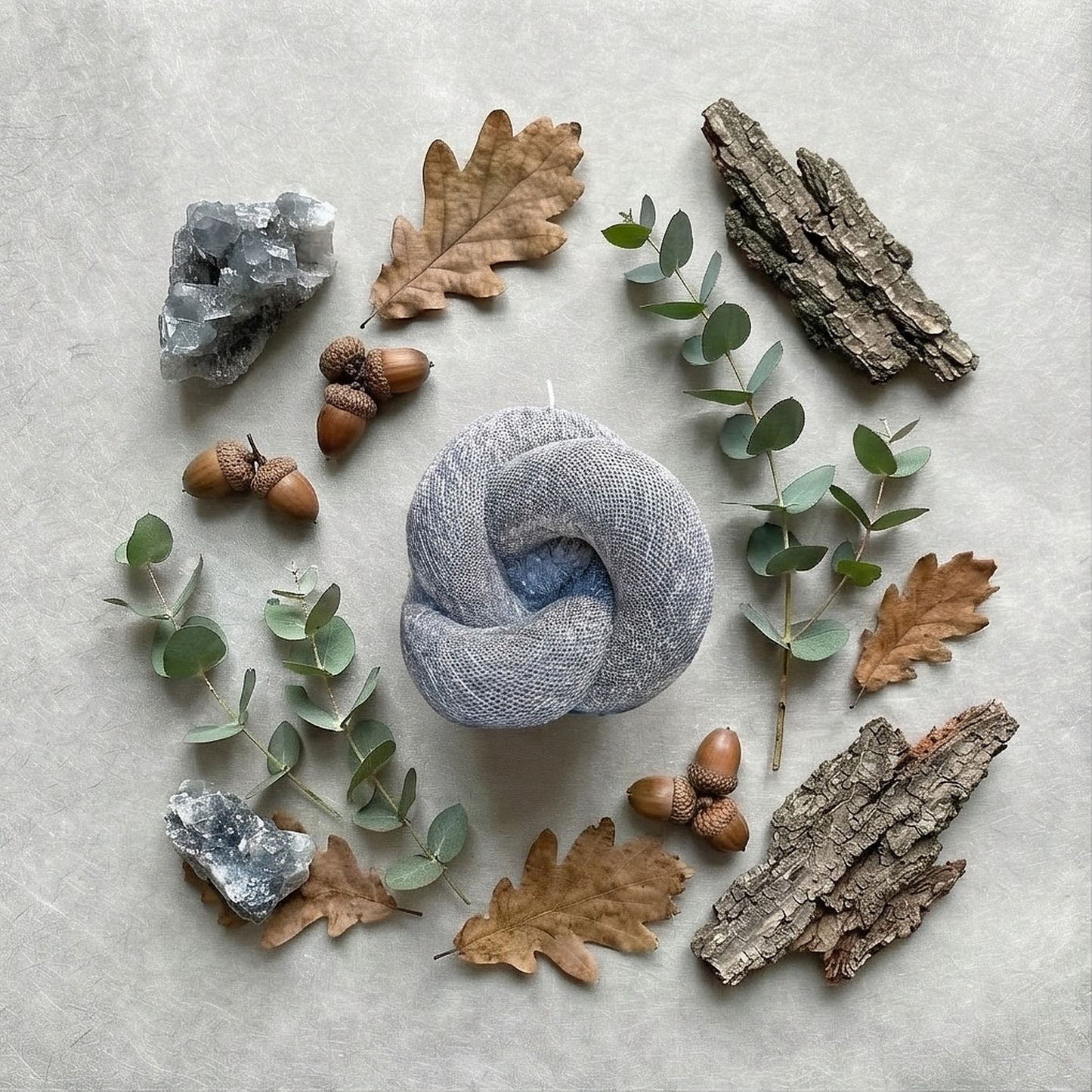 Knot Candle, Wet Stone, Eucalyptus