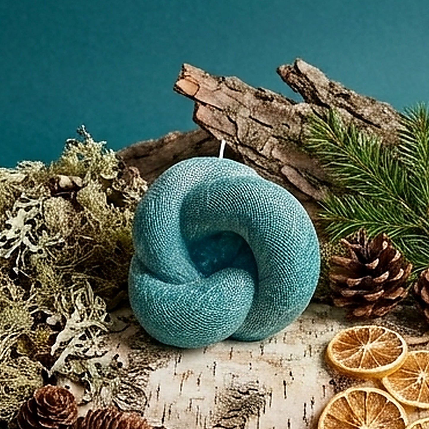 Knot Candle, Emerald Forest, Leaves