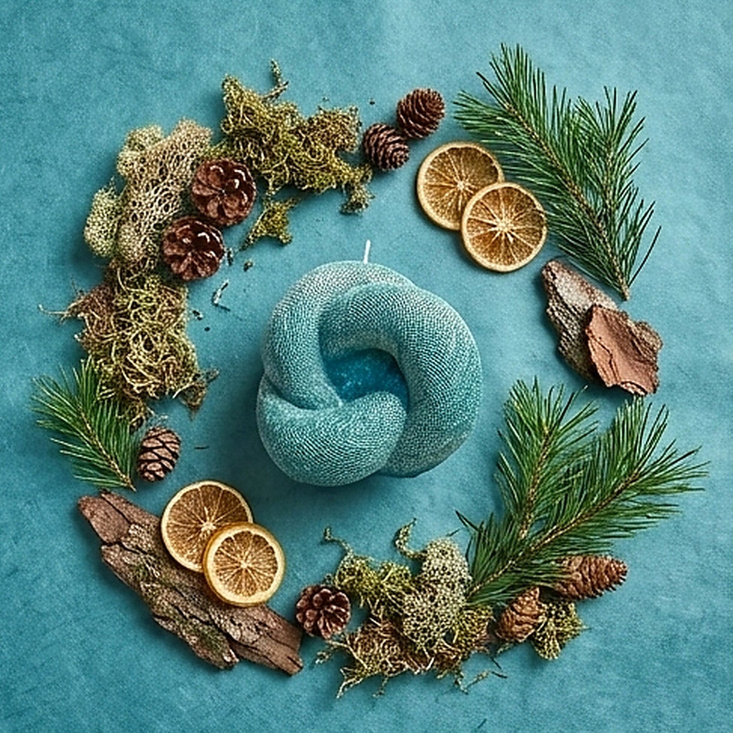 Knot Candle, Emerald Forest, Leaves