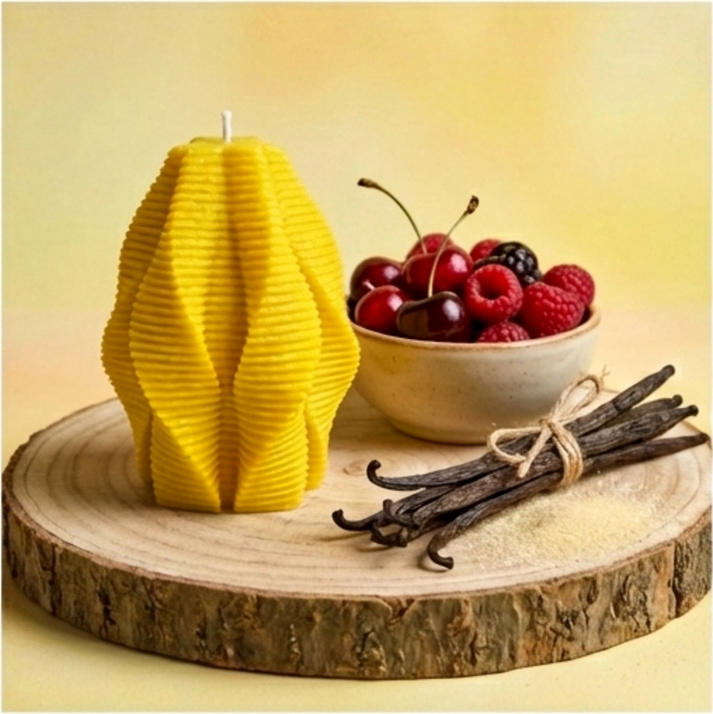 Blossom Candle, Yellow Cherry, Brandy Cherry